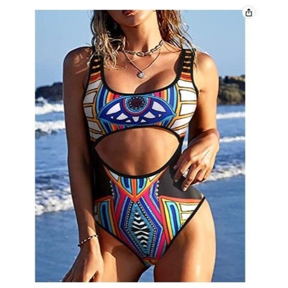 Ekouear Women’s Swimsuit One Piece Small Size Cut Out Hollow Out Keyhole